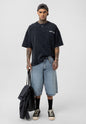 Nahmias Black 24 Blur Boxy Tee - Designer Vintage Style T-Shirt - Streetwear Graphic Top Withinblack