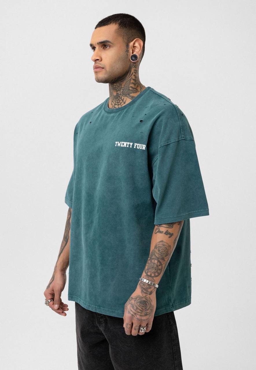 Nahmias Black 24 Blur Boxy Tee - Designer Vintage Style T-Shirt - Streetwear Graphic Top Withinblack
