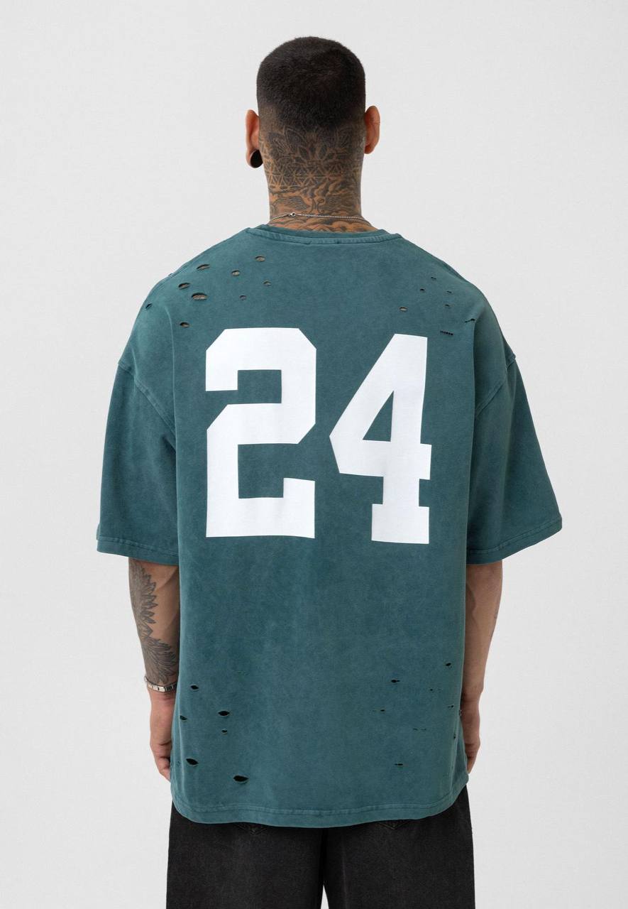 Nahmias Black 24 Blur Boxy Tee - Designer Vintage Style T-Shirt - Streetwear Graphic Top Withinblack