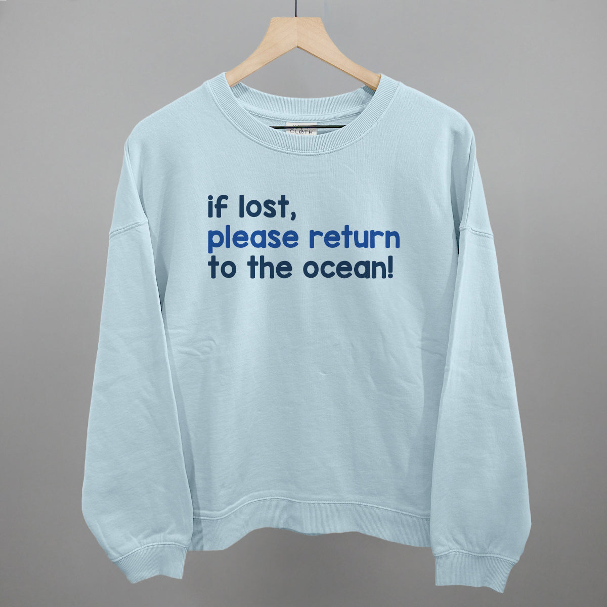 If Lost, Please Return To The Ocean (Text Only) Ivy + Cloth