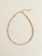 Handmade Natural Stone Beaded Necklace with Moon Pendant