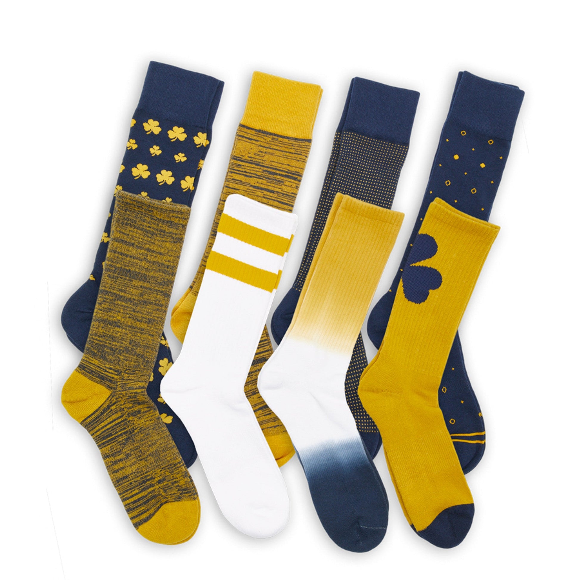 Navy Gold Mixed Socks 8 Pack DeadSoxy