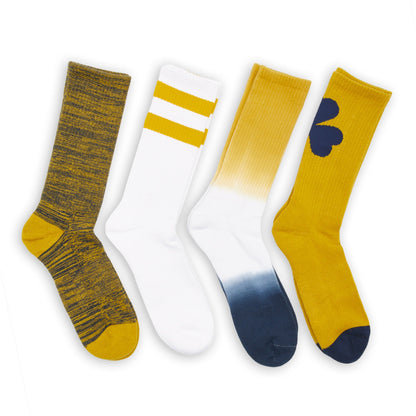 Navy Gold Mixed Socks 8 Pack DeadSoxy