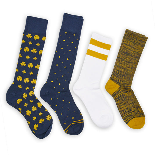 Navy Gold Mixed Socks 4 Pack -A DeadSoxy