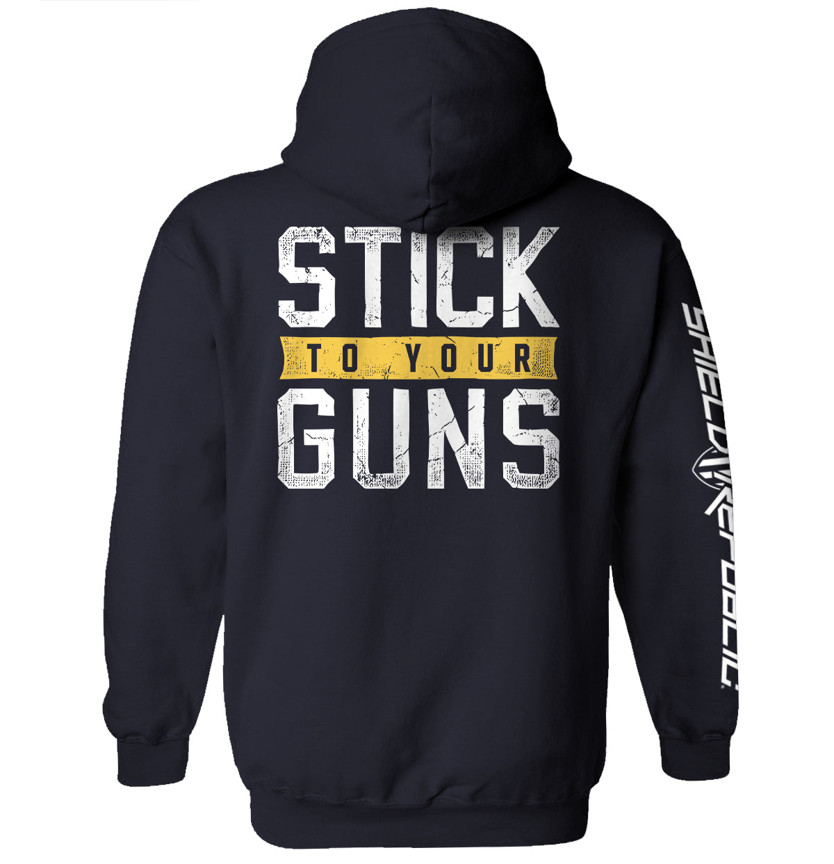 Stick To Your Guns Distressed Shield Republic