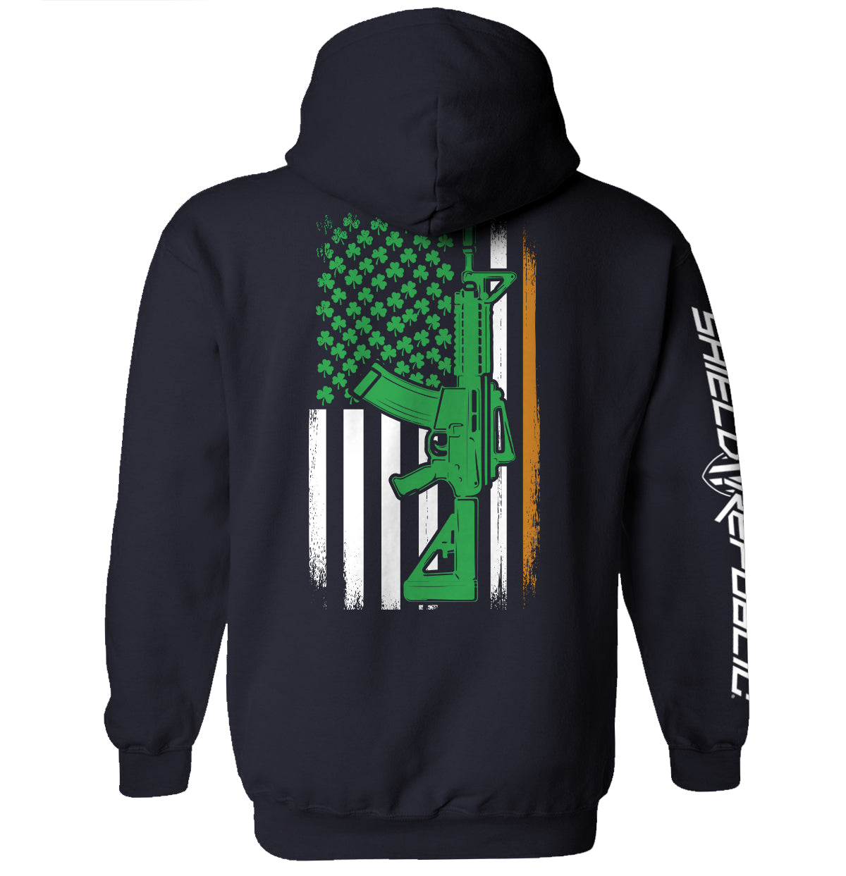AR15 Irish American Flag (Back Print) Shield Republic