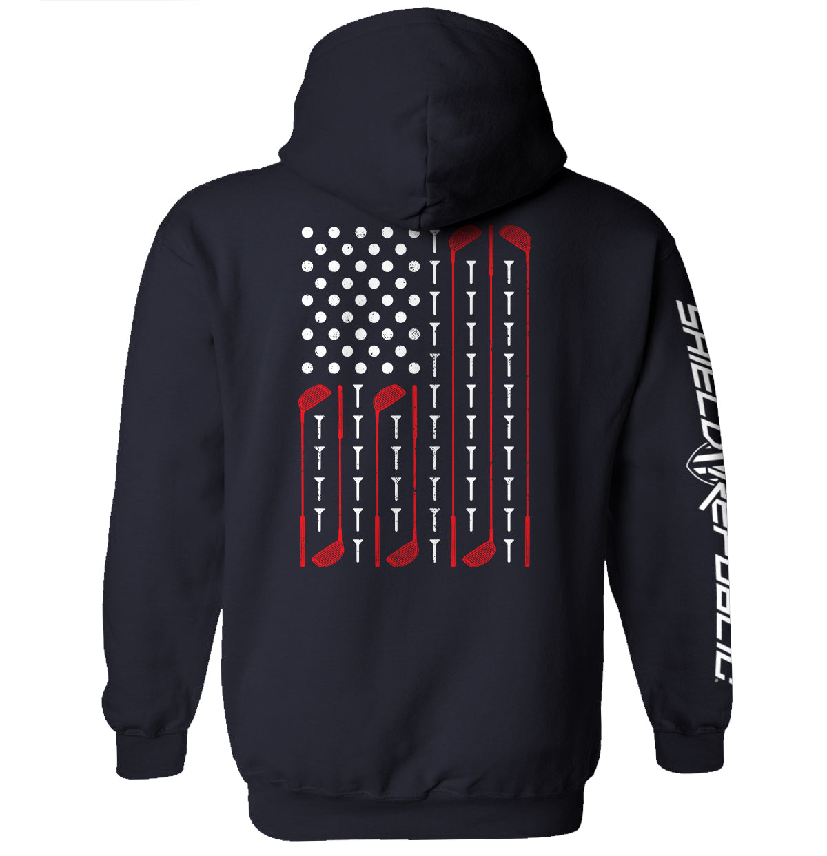 Golf American Flag Shield Republic