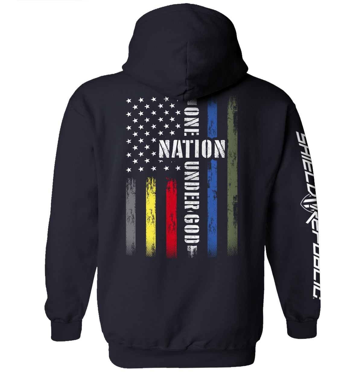 One Nation Under God First Responder Flag Shield Republic