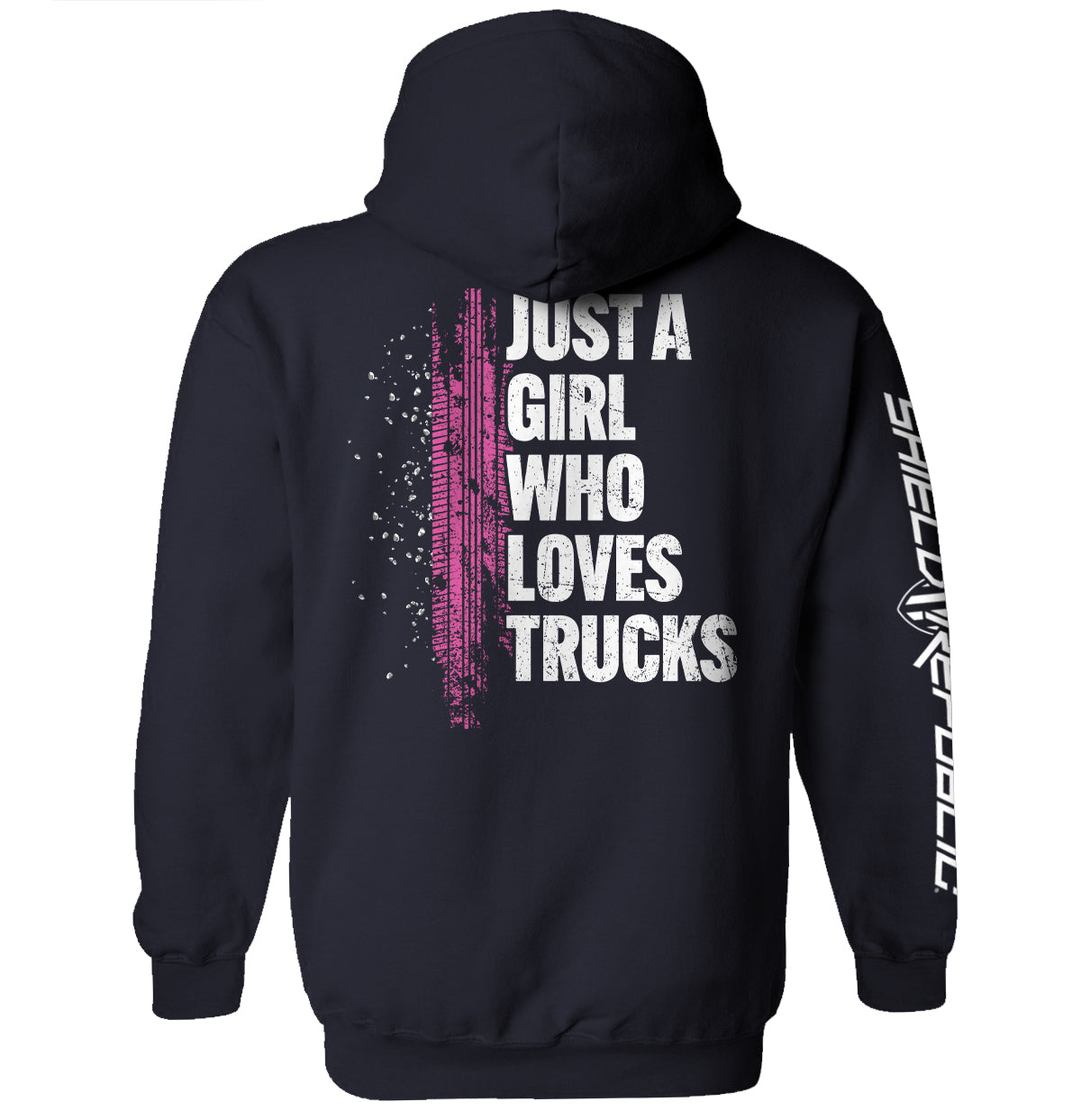 Just A Girl Who Loves Trucks Shield Republic