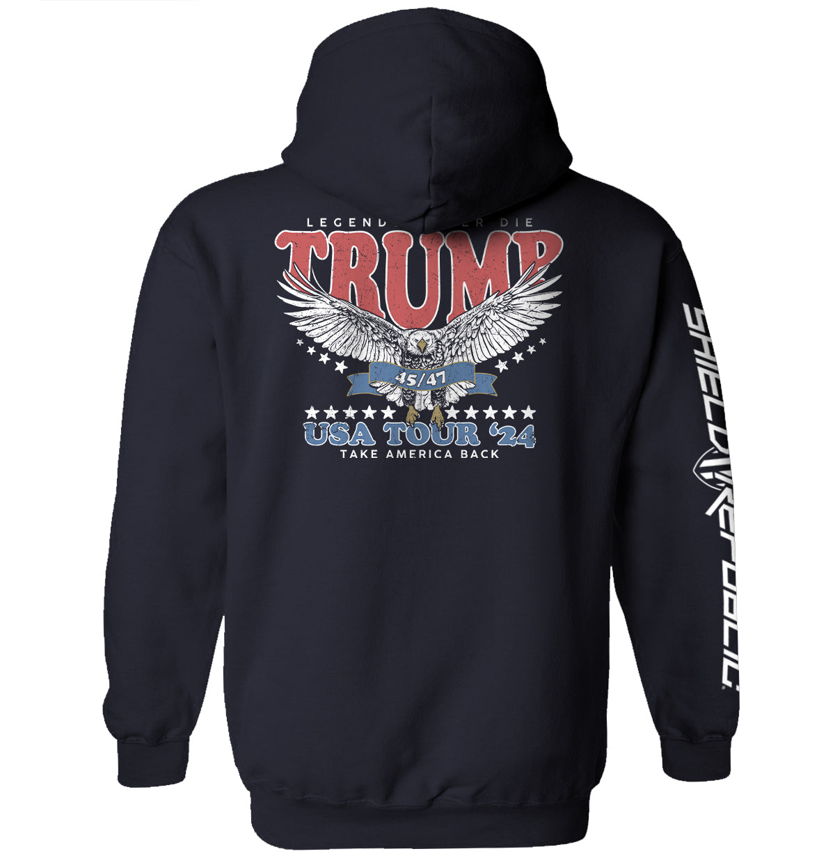 Legends Never Die Trump USA Tour 2024 Shield Republic