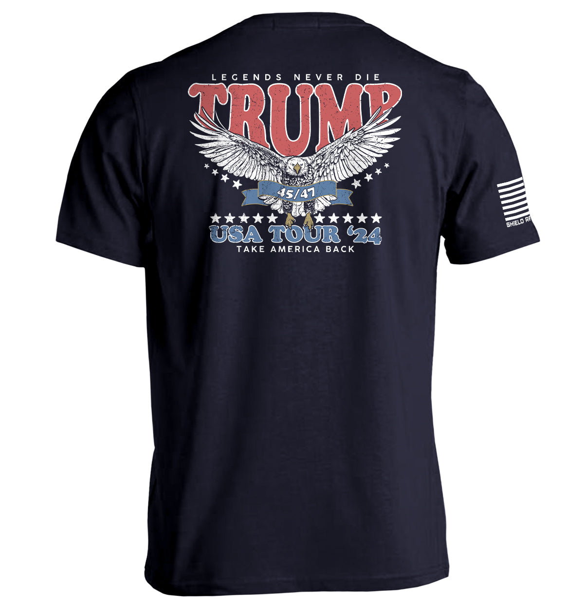 Legends Never Die Trump USA Tour 2024 Shield Republic