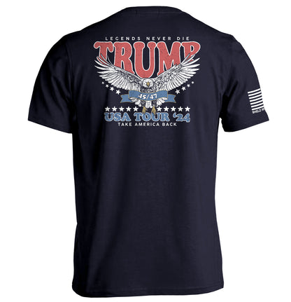 Legends Never Die Trump USA Tour 2024 Shield Republic