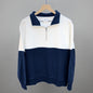 Navy/Cloud Dancer Colorblock Quarter Zip Pullover Ivy + Cloth