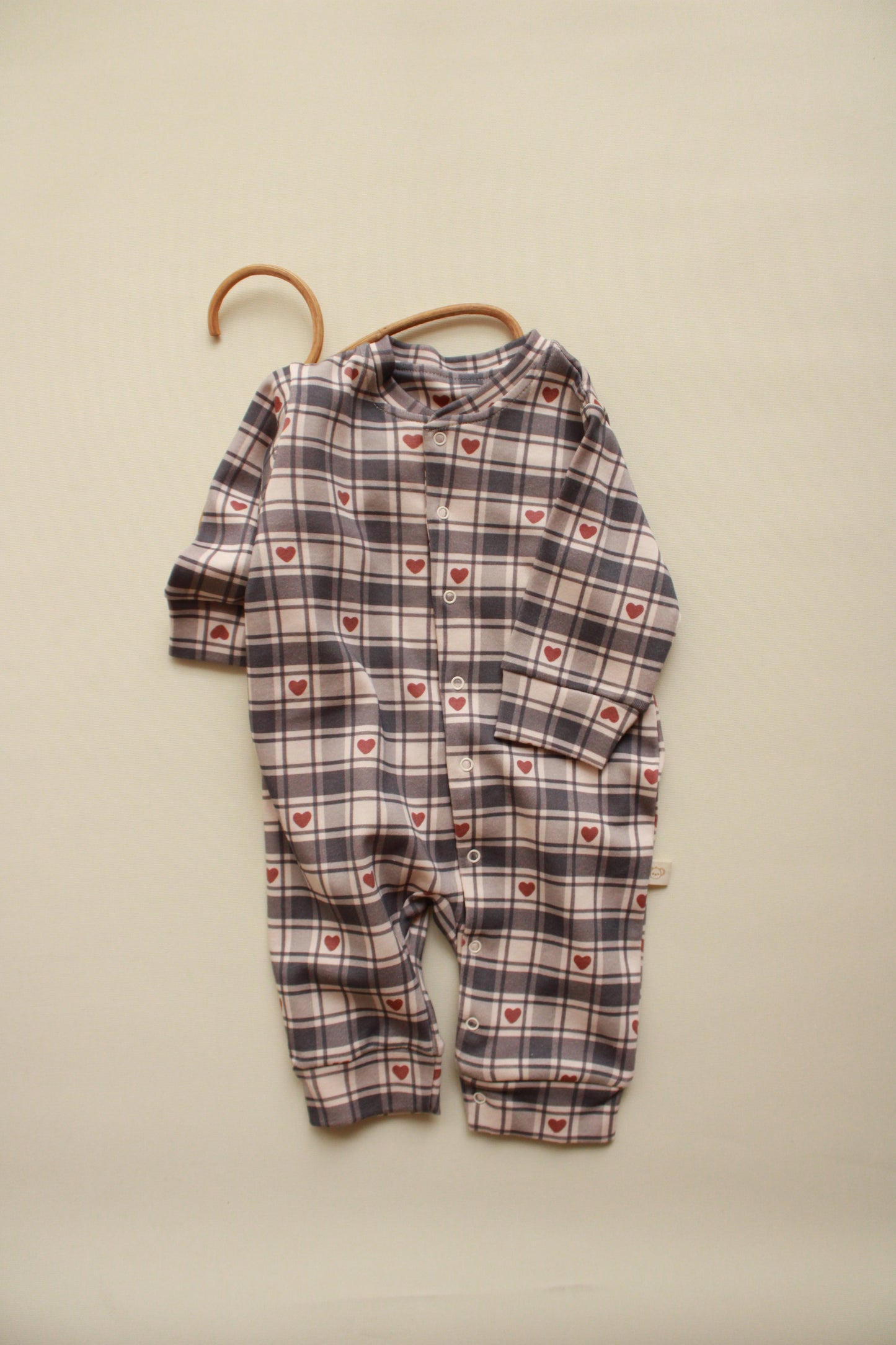 Heart Plaid Onesie Honey and Hive