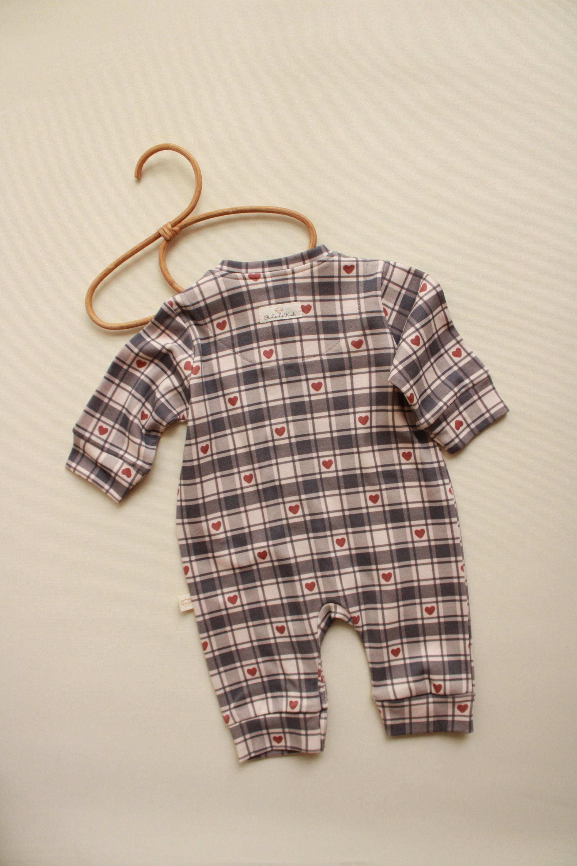 Heart Plaid Onesie Honey and Hive
