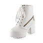 Women's Vintage Martin Ankle Boots with Chunky Heels