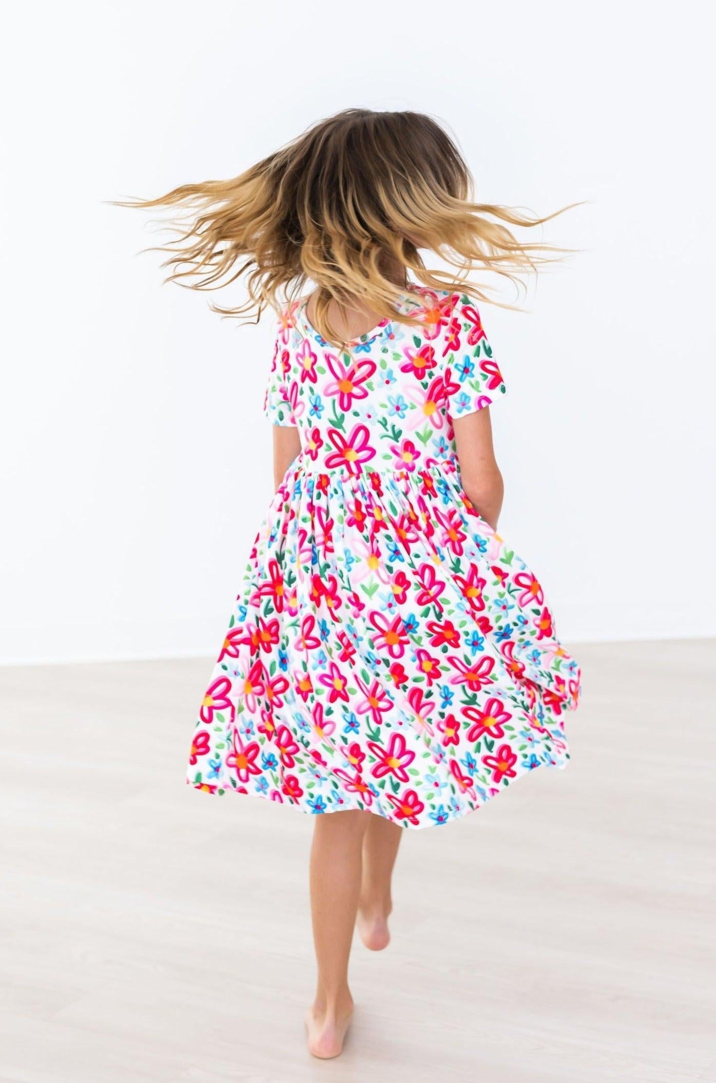 Neon Floral S/S Pocket Twirl Dress Mila & Rose ®