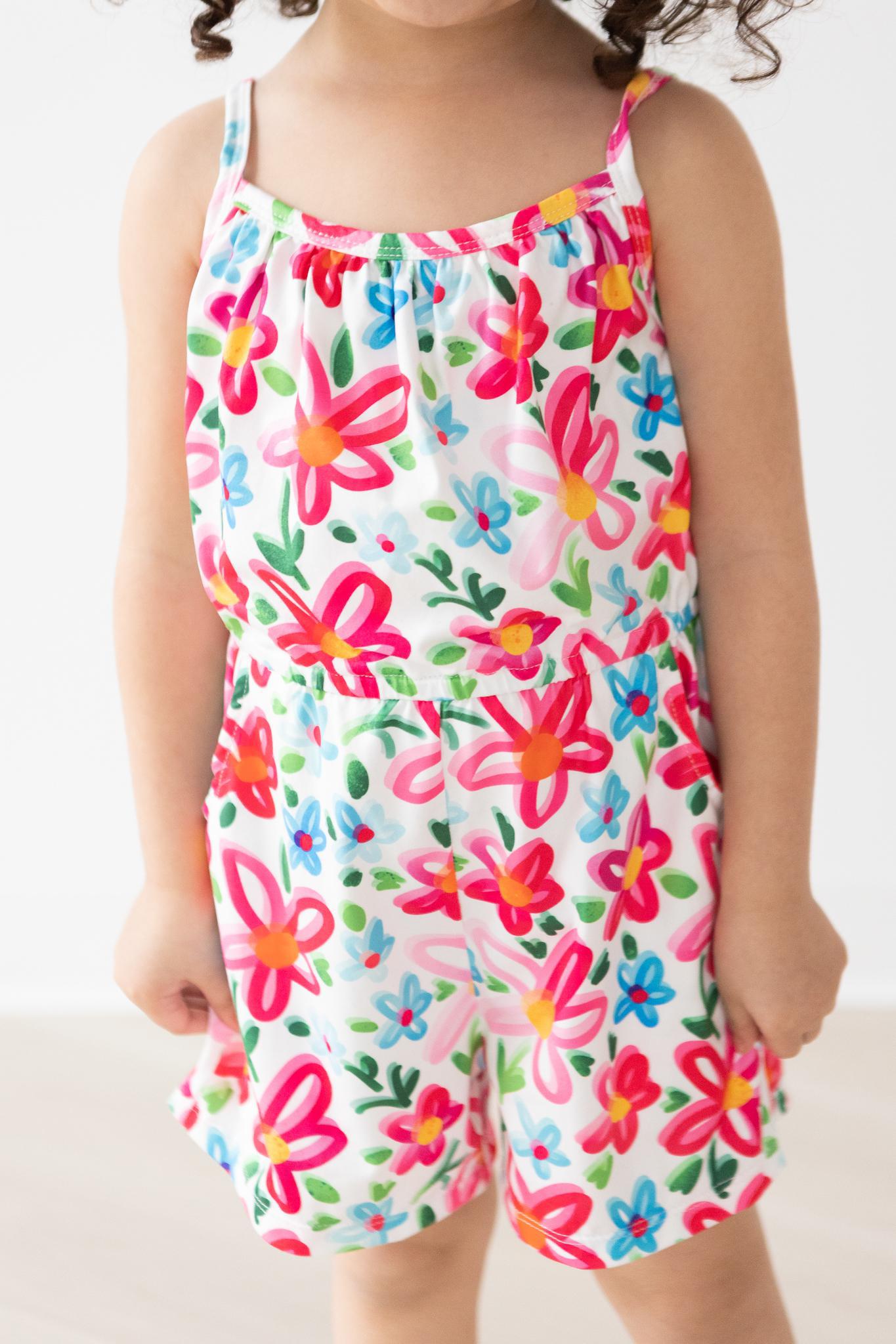 Neon Floral Strappy Play Romper Mila & Rose ®