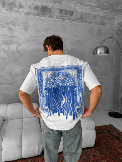 Neon Drip Cotton T-Shirt / Back Print Streetwear Tee Withinblack