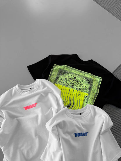 Neon Drip Cotton T-Shirt / Back Print Streetwear Tee Withinblack