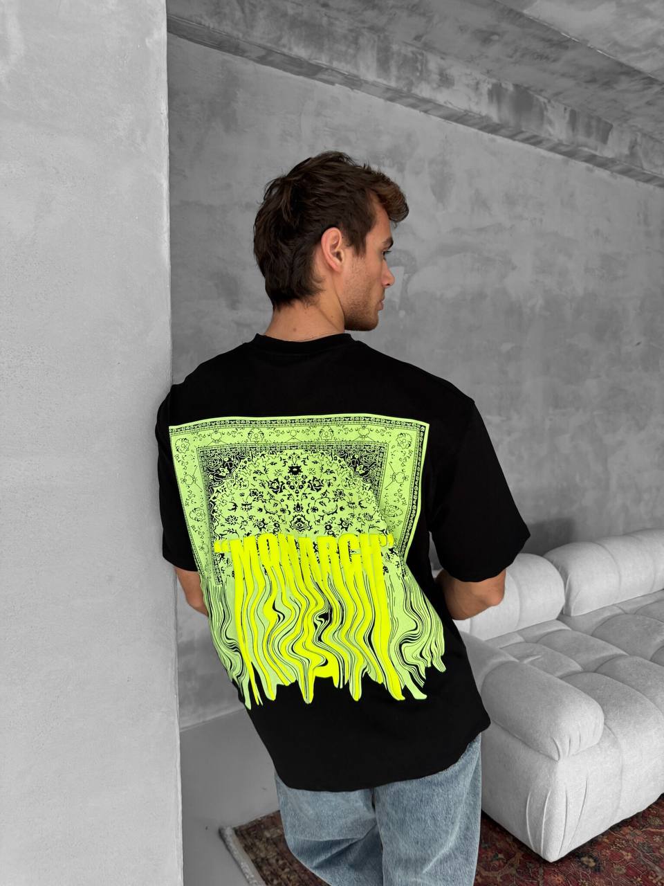 Neon Drip Cotton T-Shirt / Back Print Streetwear Tee Withinblack