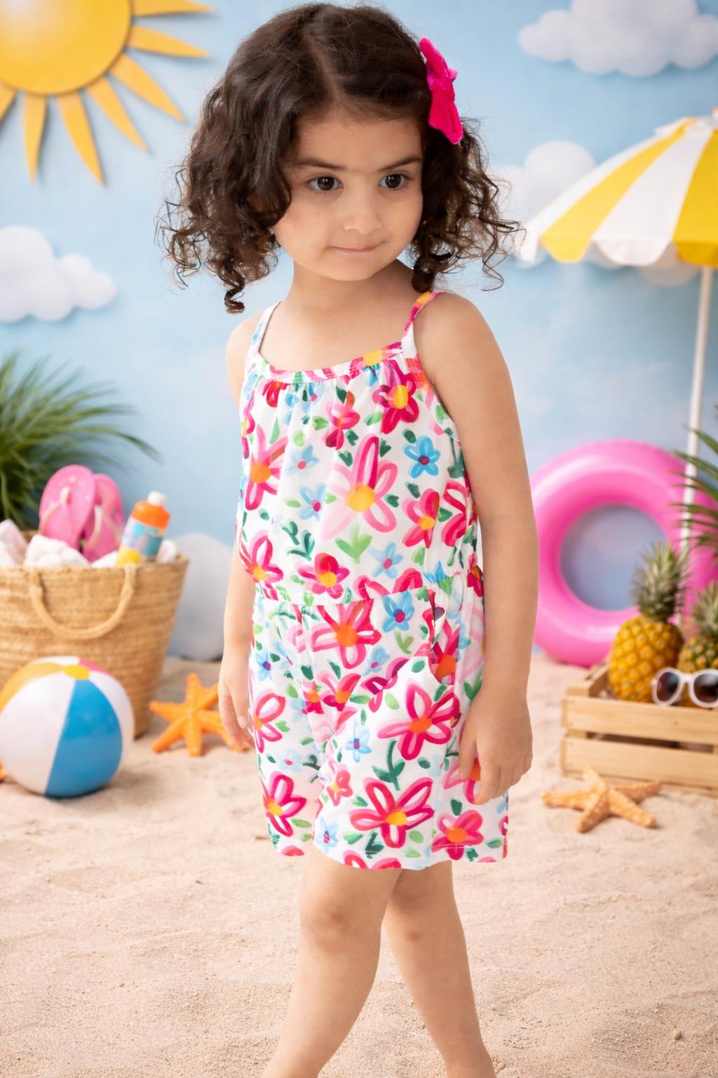 Neon Floral Strappy Play Romper Mila & Rose ®
