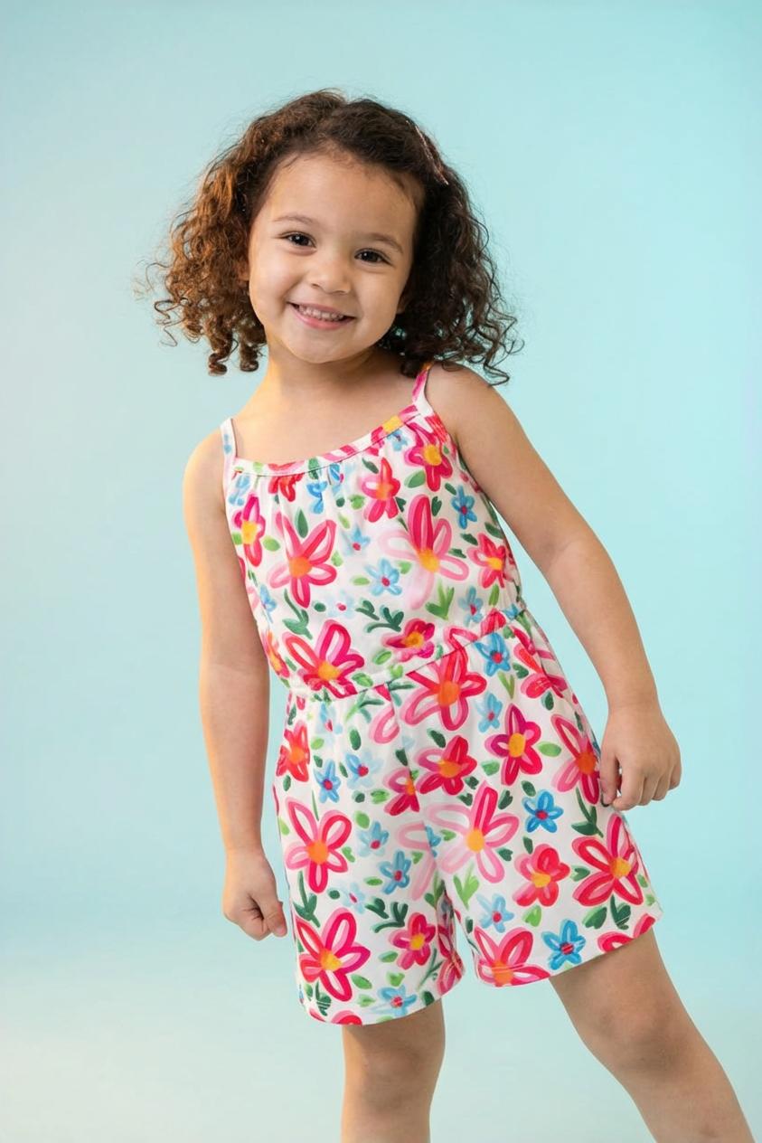 Neon Floral Strappy Play Romper Mila & Rose ®