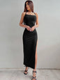 Backless Halter Neck Split Bandage Bodycon Dress