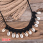 Shell Choker Necklace Natural Sea Cowrie Shell Rope Chain Choker Necklace