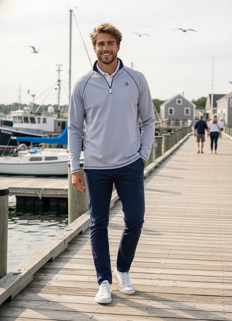 New Harbor Quarter Zip Effortless Comfort White Water Life