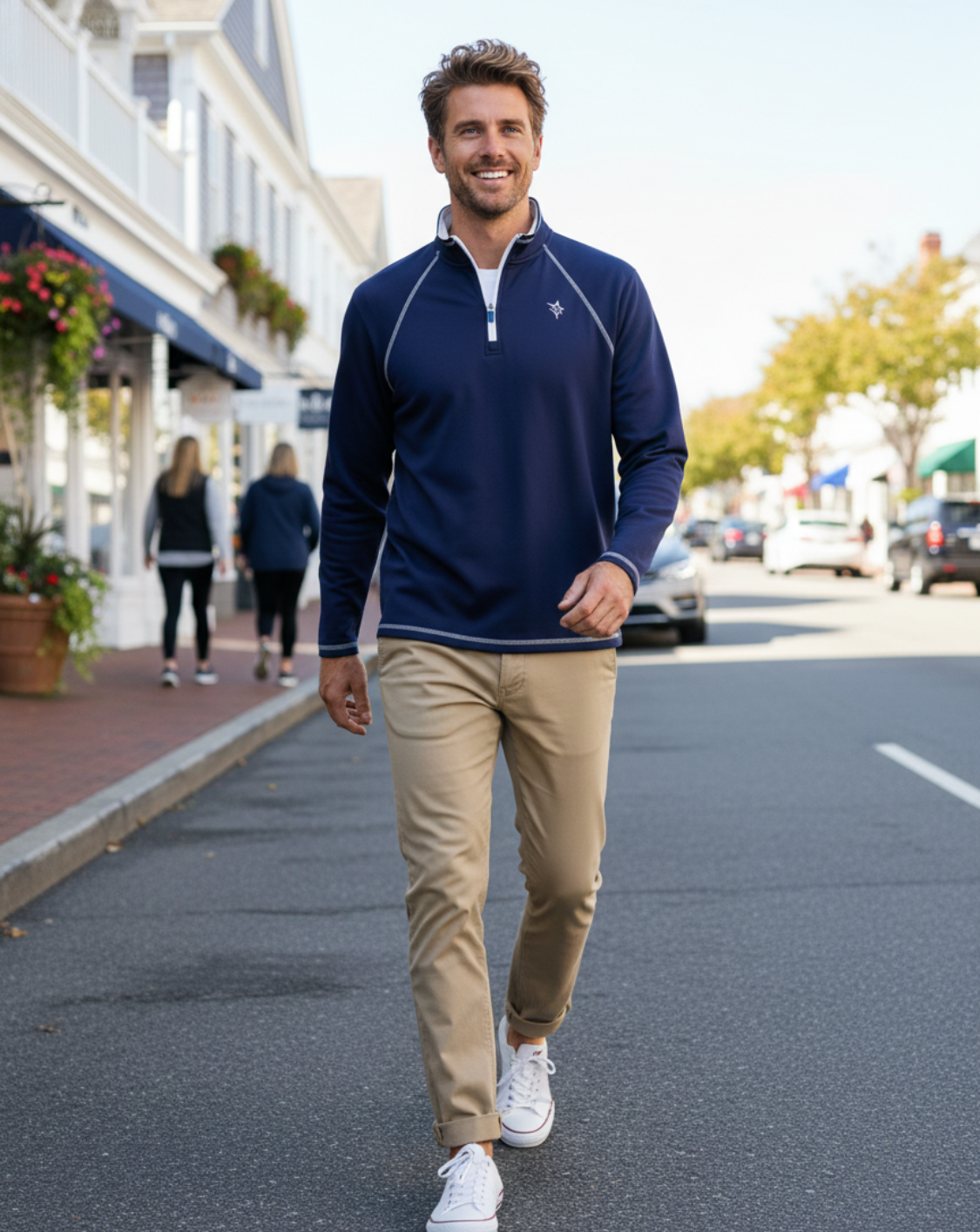 New Harbor Quarter Zip Effortless Comfort White Water Life