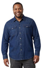 Mens Western Snap Front Button Shirt in Denim and Twill with a Stitched Yoke and Chest Pockets TURTLE BAY APPAREL