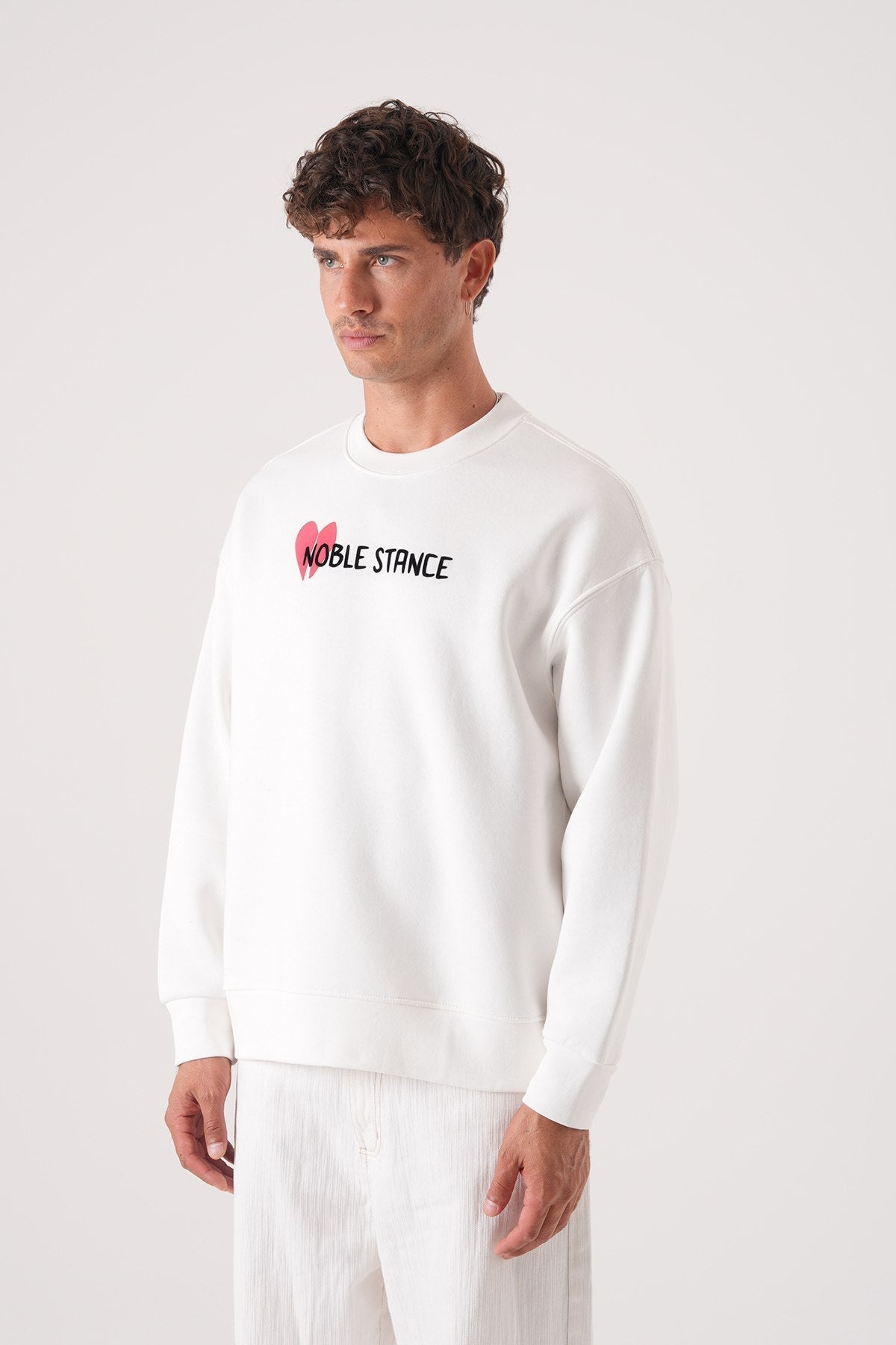 Noble Stance Oversized Sweatshirt: Artistic Heart & Dog Graphic Withinblack