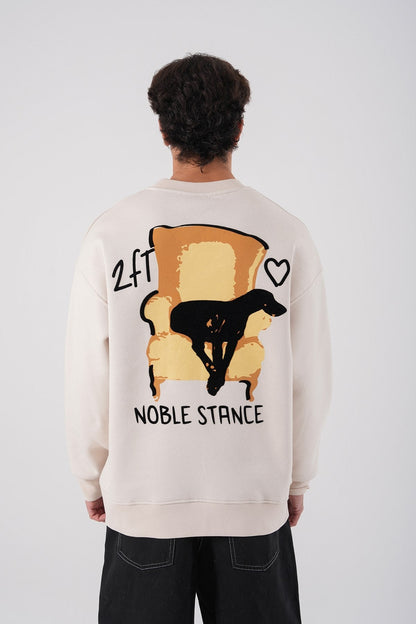 Noble Stance Oversized Sweatshirt: Artistic Heart & Dog Graphic Withinblack