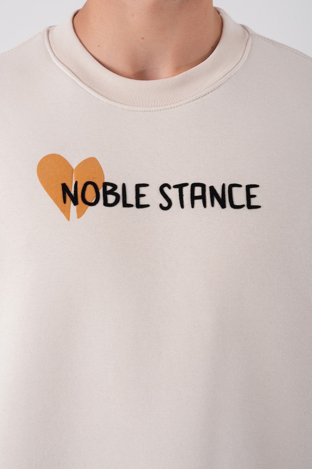 Noble Stance Oversized Sweatshirt: Artistic Heart & Dog Graphic Withinblack