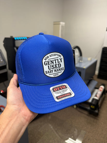 Now Accepting Gently Used Baby Mamas Trucker Hat Luckless Outfitters