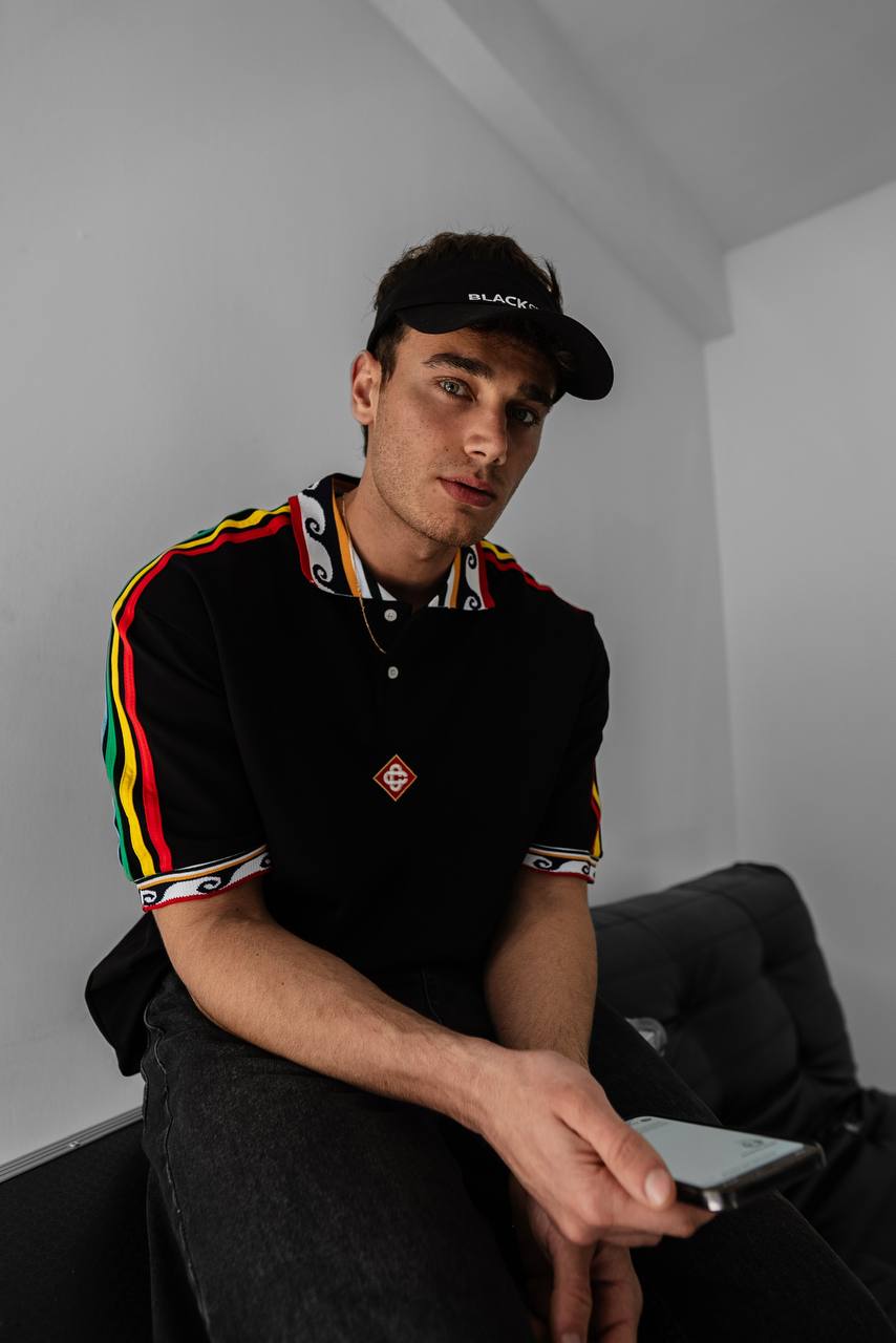 Ethnic Trim Oversized Polo T-Shirt – White Unisex Streetwear Withinblack