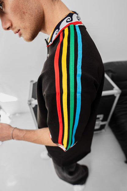 Ethnic Trim Oversized Polo T-Shirt – White Unisex Streetwear Withinblack