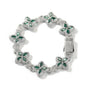 Hip-hop zircon colored infinite four-leaf clover necklace