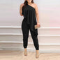 Printed One-shoulder Ruffled Jumpsuit Grayceful LLC