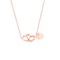 Double love necklace interlocking heart pendant