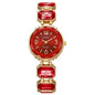 Women’s Gold Bracelet Quartz Watch with Black Crystal Dial