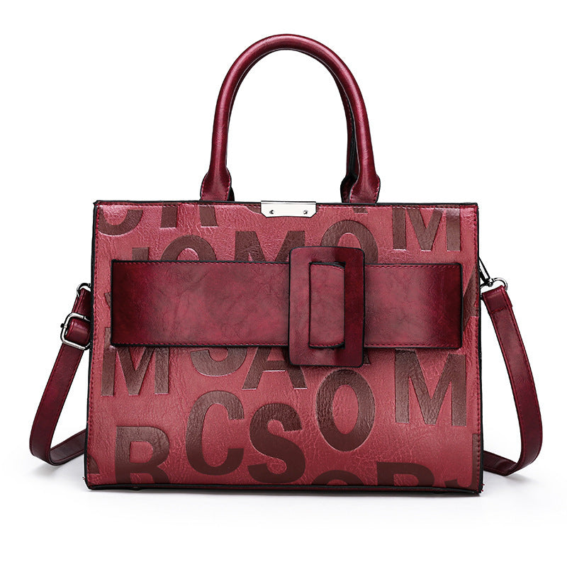 Women's Pretty Letter Pattern Portable Embossed Shoulder Bags Rirati