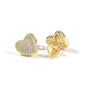 Hip Hop diamond-encrusted 925 silver stud earrings