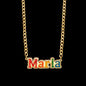 Welding dripping name necklace