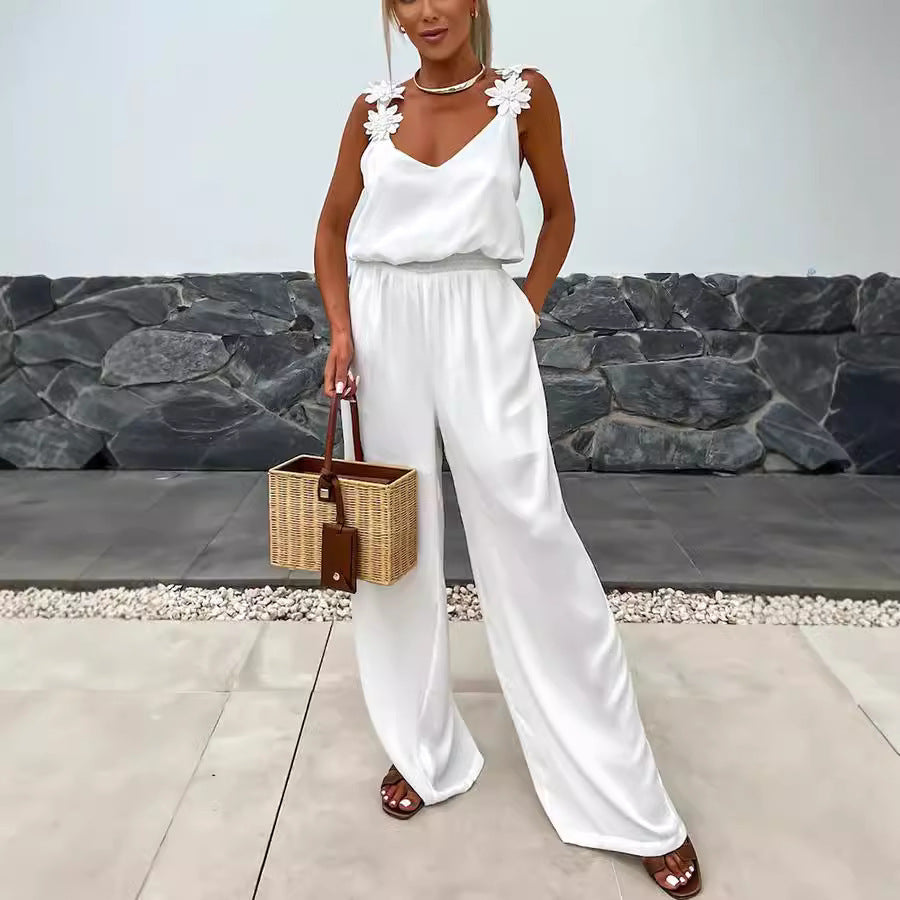 Sleeveless Pocket Jumpsuit Casual Loose Grayceful LLC