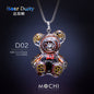 Creative Cyberpunk Duffy Bear Couple Necklace Sweatshirt Pendant