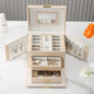 PU leather dustproof large capacity drawer jewelry box