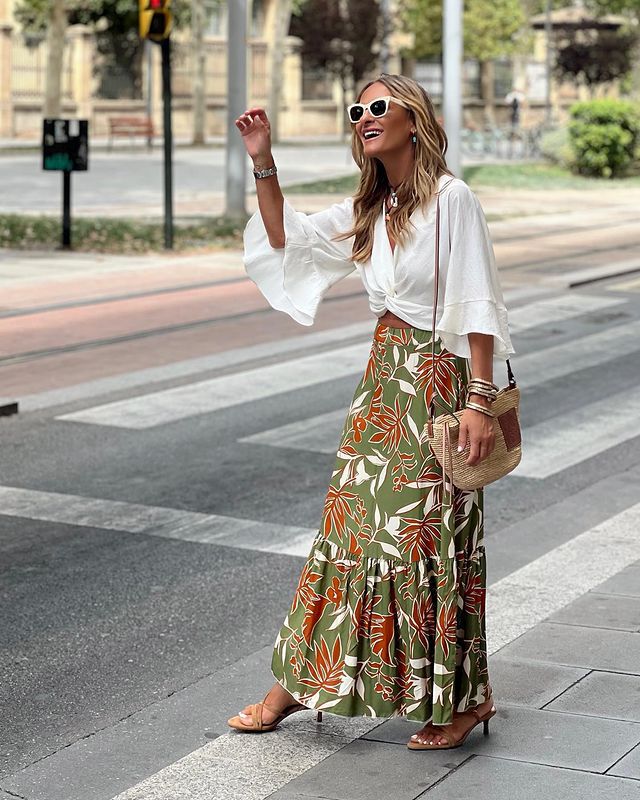 Female Print Holiday Casual Skirt Grayceful LLC