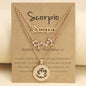 Zodiac Necklace Vintage English Star Image Pendant Three Piece Jewelry Set